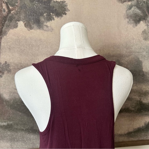 American Eagle Outfitters Burgundy Ladder V-Neck Tank Top - Picture 4 of 5